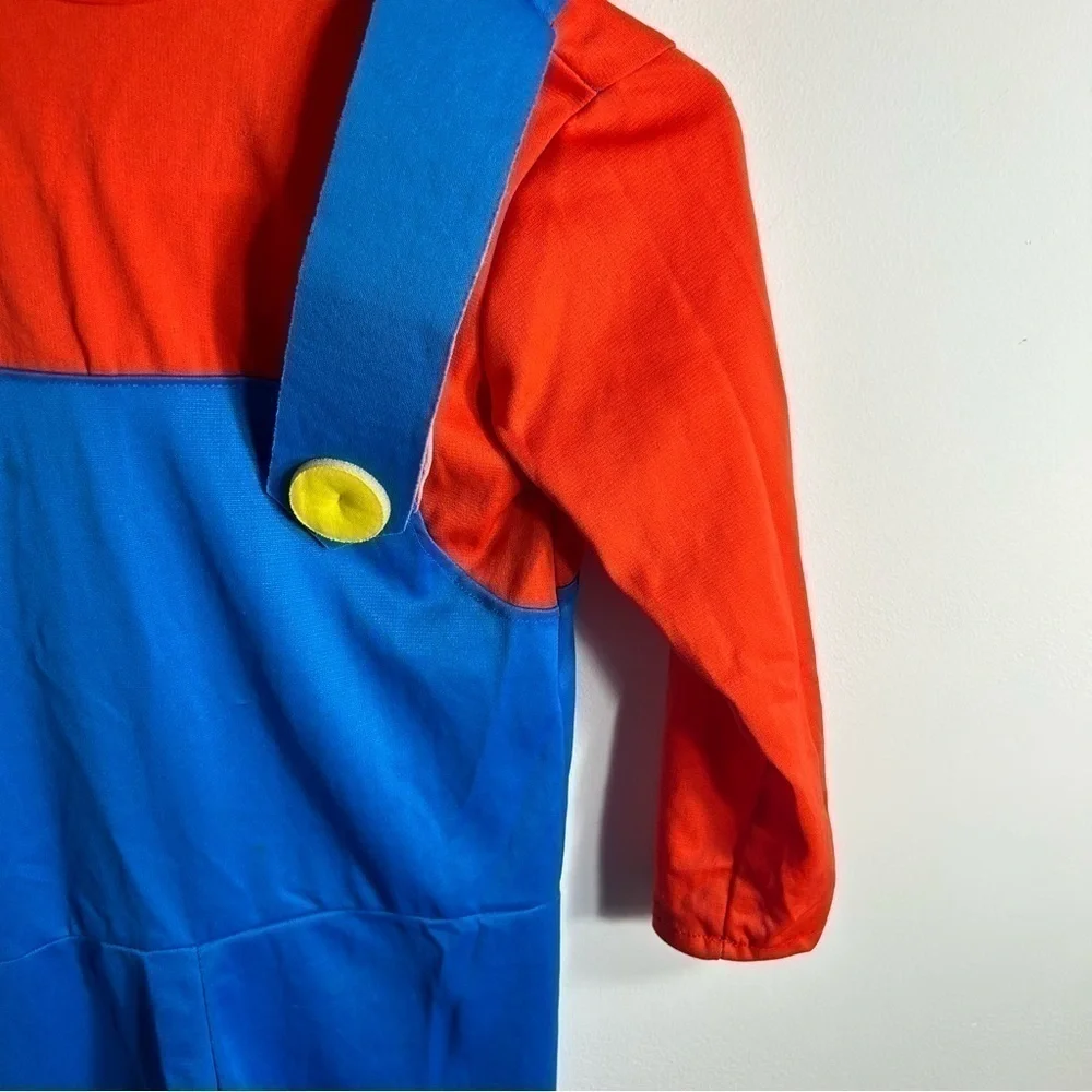 Super Mario Costume Medium Suit & Hat Kids Boys Halloween